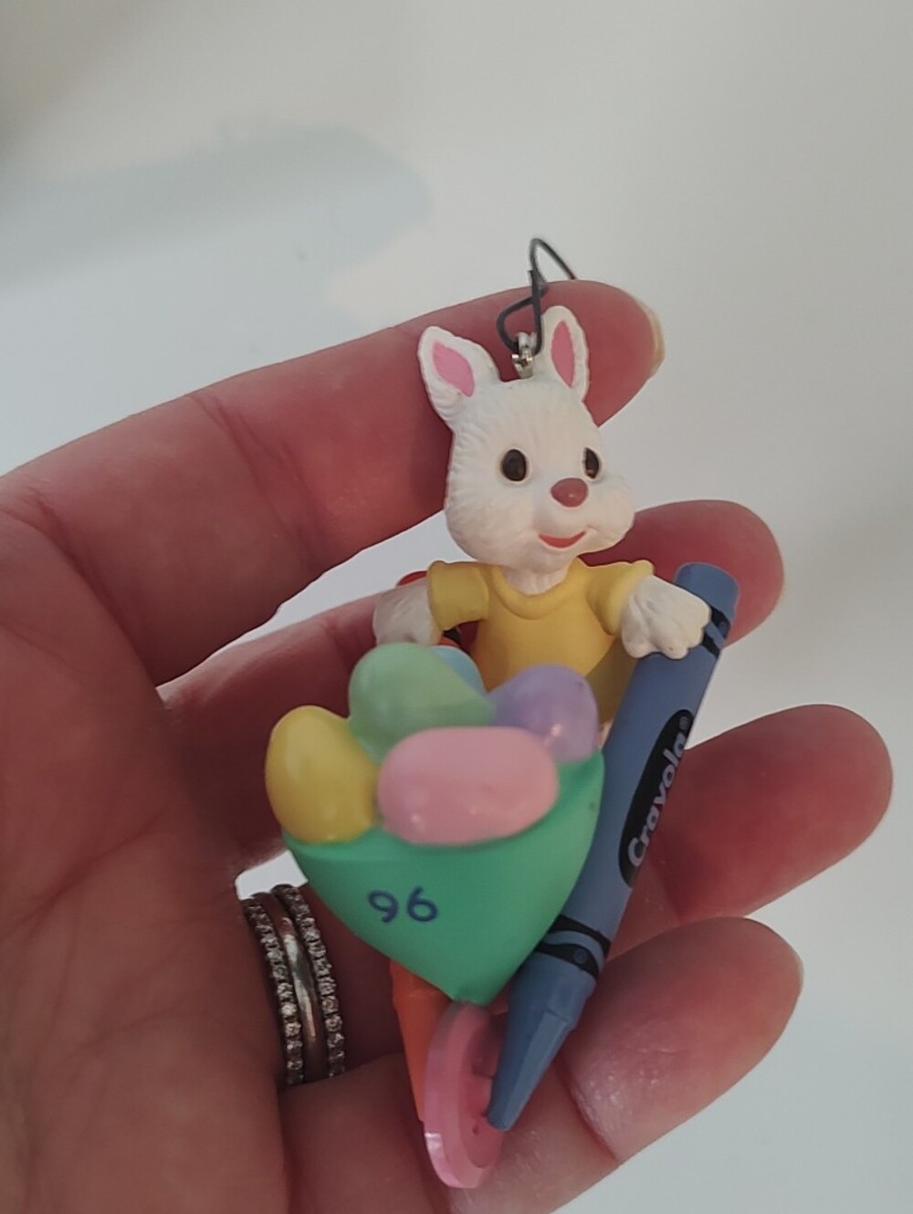 Hallmark Vintage Crayola Crayon Hippity-Hop Delivery Easter Bunny Ornament 1996